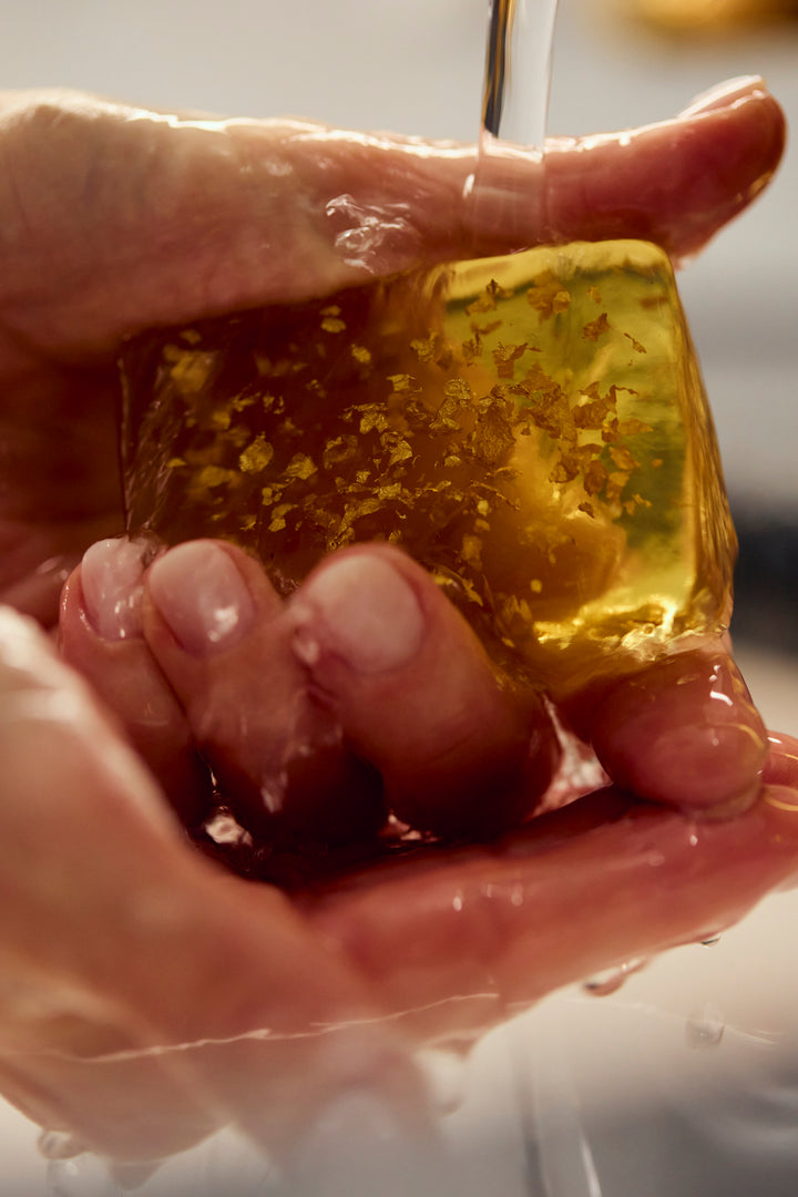 Magic Touch 24K Soap in use