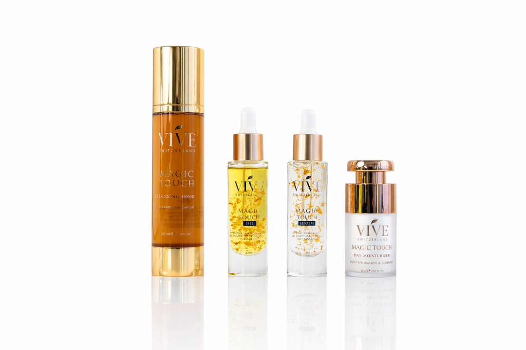 VIVE Morgen Ritual, Cleansing Essence, Oil 24K, Face Serum 24K, Day Moisteruizer